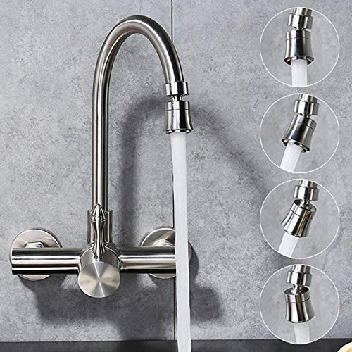 Robinet mural 304 lavabo cuisine et cuve avec pivotage universel complet