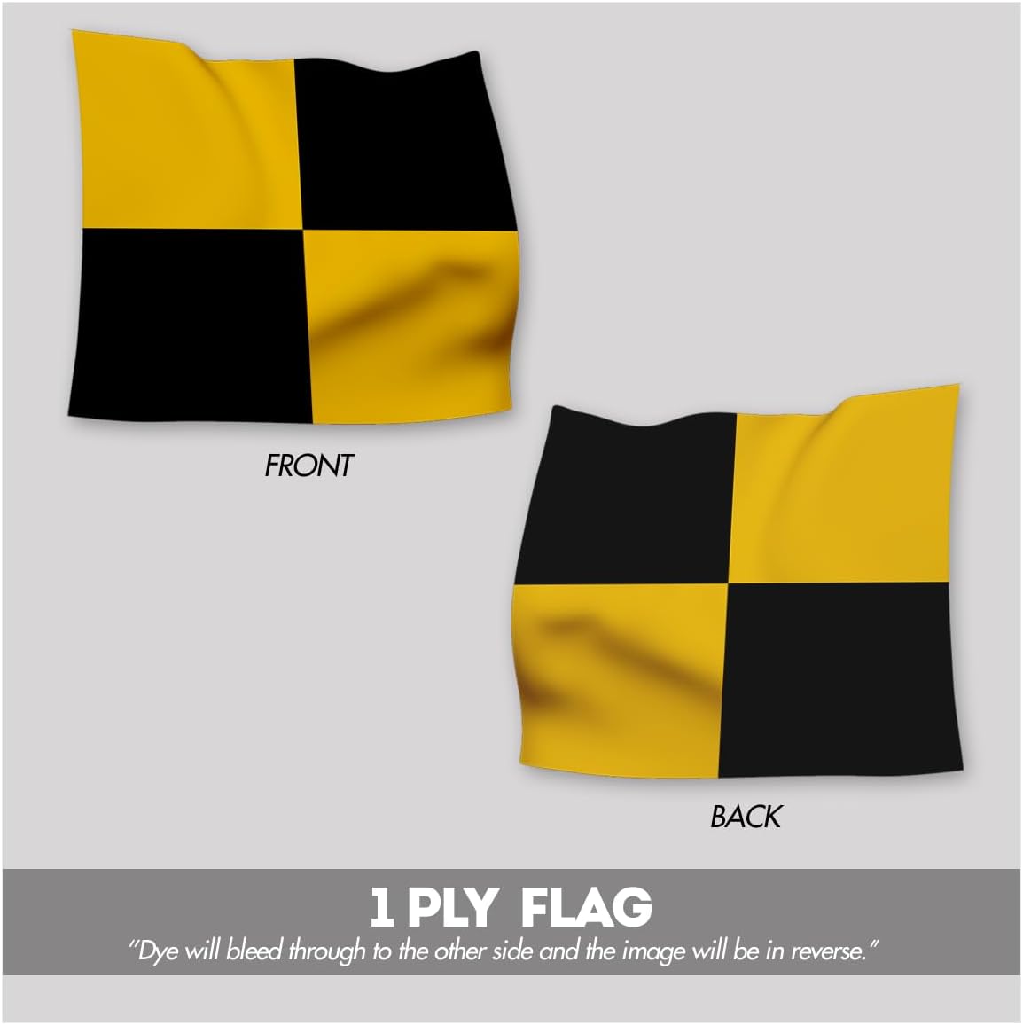 AGAS Lima Code L Marine Signal 2x2 Ft Flag - Printed 200D Nylon - Canvas Header - Brass Grommets - Colorfast & Stitched Edges - Nautical Boat Flag - Naval Code Signal Flag.