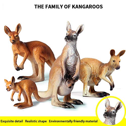 Homnive FLM-10095KO Kangaroo Figures For Kids, 4 Pcs Realistic Animal Figurines, Small Animals Cake Topper, Learning Educational Toys thumb #5