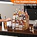 YQBRAO 4-Tier Liquor Bottle Display Shelf, Coffee Syrup Rack Organizer, Water Bottle Organizer, Mini Bar Cabinet, Rustic Bar Shelves for Liquor Whiskey, Spirits