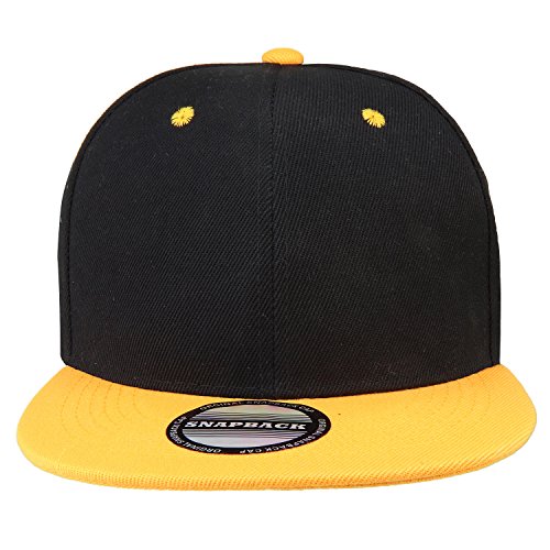 Image of Classic Snapback Hat Cap Hip Hop Style Flat Bill Blank Solid Color Adjustable Size