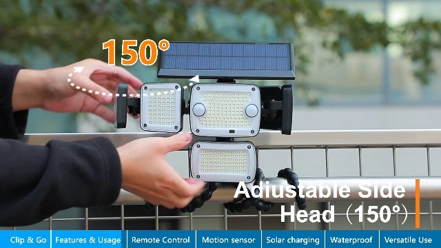 Image of Motion Sensor Outdoor Lights with Flexible Octopus Tripod,5000LM 366LED Security Flood Lights with Remote Control, 360Wide Angle, 6 Heads Solar Lights Outdoor Waterproof for Yard Patio Garage 2Pack