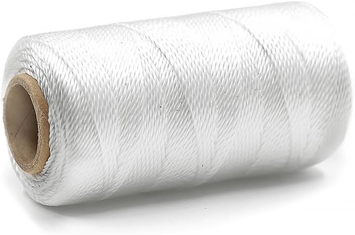 Mason Line String 260FT, 390FT, 780FT, 1500FT, 2300FT, Durable Construction Twine for Laying Bricks, Blocks, Fences in Gardening, DIY & Landscaping Projects (White, 393 Ft)