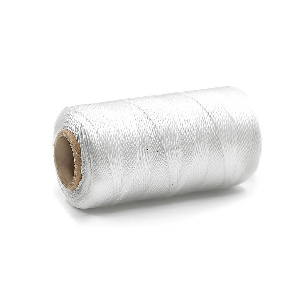 Mason Line String 1.3mm Thick Twisted Polypropylene – Durable Construction Twine for Laying Bricks, Blocks, Fences in Gardening, DIY & Landscaping Projects (White, 393 Ft)