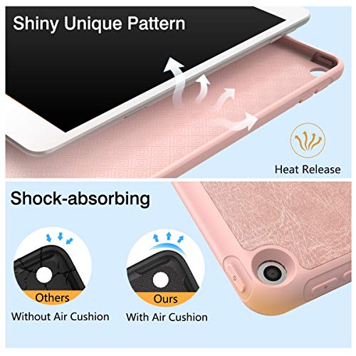 Dadanism Ipad Mini 5 Case 2019 With Pencil Holder, [Strong Protection] Ultra Slim Lightweight Soft Tpu Back Trifold Stand Smart Cover Fit New Ipad Mini 5Th Gen 7.9", Rose Gold (Auto Sleep/Wake) #TOP3