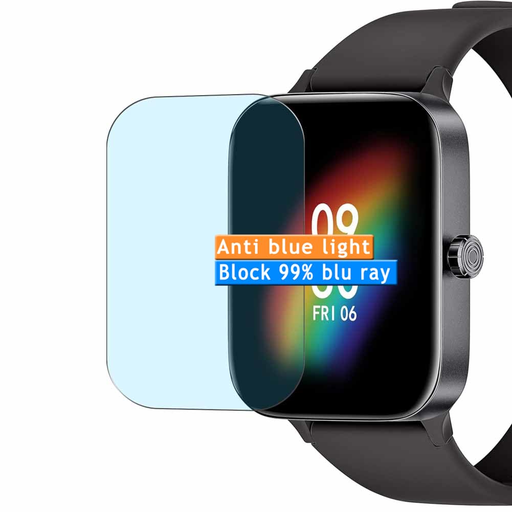 Vaxson 3-Pack Anti Blue Light Screen Protector, compatible with IMFRCHCS P3 1.95" smart watch smartwatch TPU Film Protectors Sticker [ Not Tempered Glass ]