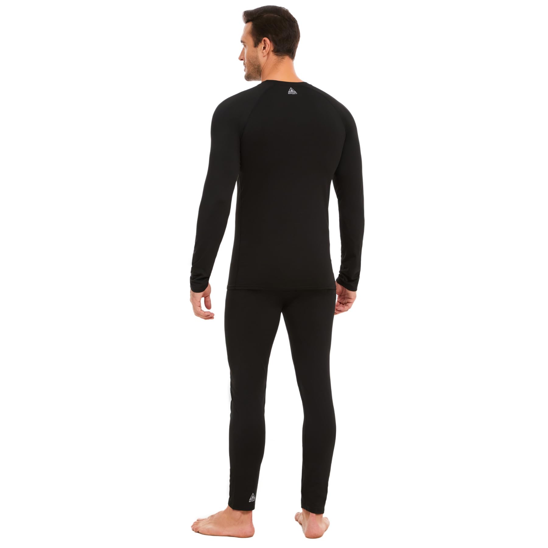 AMZSPORT Intimo Termico Uomo Set di Maglietta e Pantaloni a Compressione Asciugatura Rapida per Sci Palestra Ciclismo Calcio Corsa