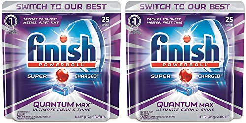 Finish Powerball Dishwasher Detergent - Quantum Max - 25 Count Tablets Per Package
