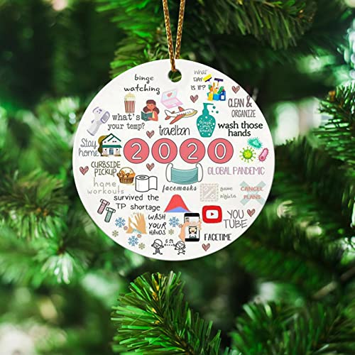 Poiuqew Ornamento de quarentena de 2020 A Year to Forget 2020, ornamento engraçado de quarentena nov