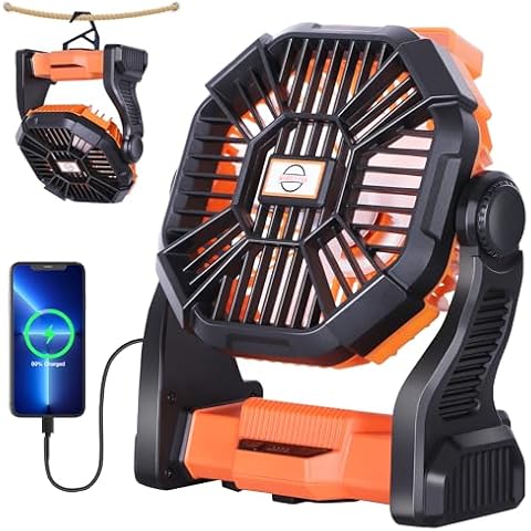 TDLOL Battery Powered Fan，270° Rotating Portable Fan Battery Operated Fan Camping Fan Rechargeable, USB Desk Personal Fan Tent Fan with Hook, Outdoor Fan Camping Fans for Tents,Travel Fan Cover