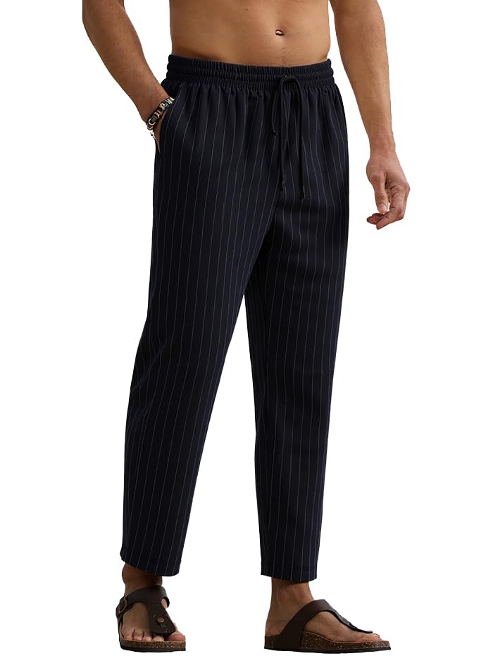 Pinstripe Pocket Design Camp Collar Button Up Short Sleeves Shirt Or Drawstring Straight Leg Pants -Co-ord Available