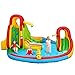 Costway Château Gonflable pour 3 Enfants 3-12 Ans Motif Extraterrestre avec Toboggan,Grand Parc de Jeux,Kit de Réparation Piquet, Tuyau Charge Max 120KG Extérieur Souffleur Non-Inclus