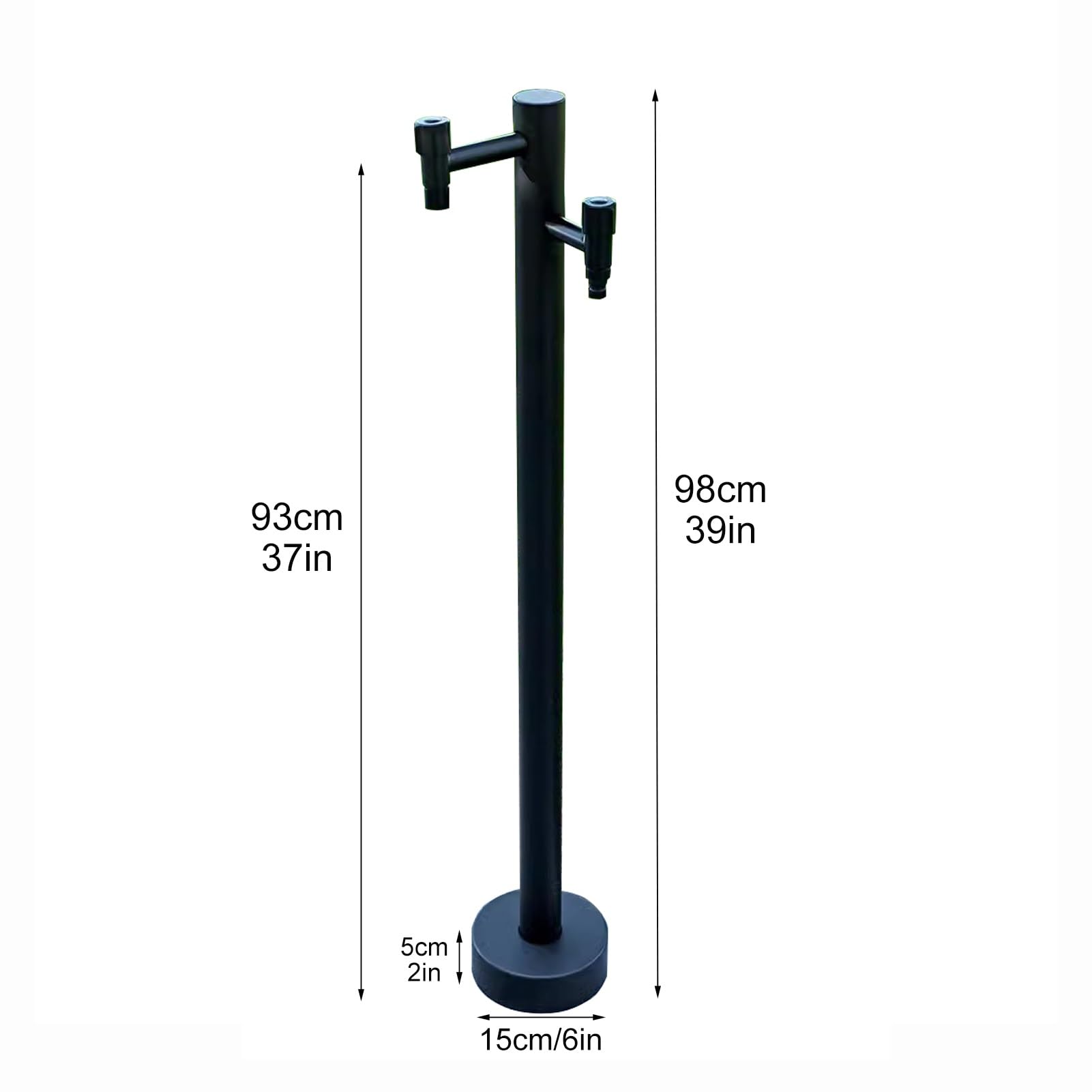 XBTGS Supporto per tubo da giardino autoportante in acciaio inox, colonna d'acqua per rubinetto esterno, resistente e verticale per un facile accesso e un'irrigazione efficiente, a 2 fori, una colonna
