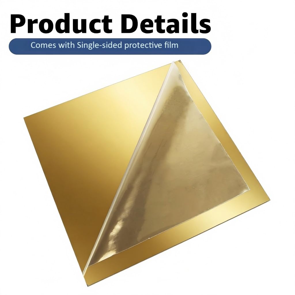 5 Stück goldeloxierte Aluminiumlegierungsplatten, 100 x 100 mm und 200 x 200 mm, leichte Metallbleche for DIY-Projekte und Bastelarbeiten Werkzeuge(200x200x0.8mm)