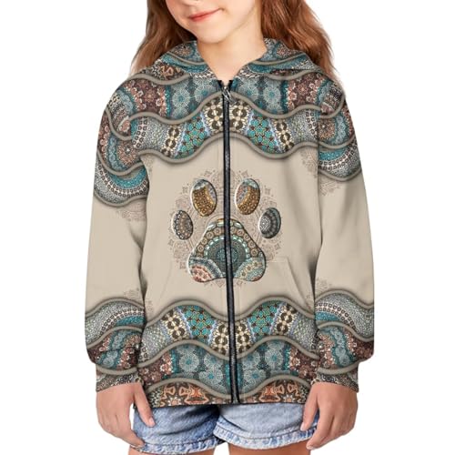 Kids Hoodies Hooded Sweatshirt Long Sleeve Zippered Hoodies with Pockets Soft Playwear for Boys Girls, S-XL