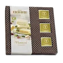 Babbi Viennesi Pistachio- Individually Wrapped Italian Wafer Cookies - Chocolate Coated Cream-filled Wafer - Elegant Gourmet Snacks from Italy for Italian Gift during Holidays Viennesi Pistacchio