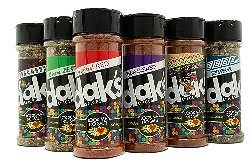DAK's Spices 6 Pack Seasoning Blends | 100% Salt Free Spices | Premium & Healthy Seasoning | MSG Free, Preservative Free, Potassium Chloride Free | Low Carb & Keto Friendly | Perfect for Clean Eating & Adding Flavor | 1.5 oz