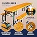 Casaria® Bierzeltgarnitur 220cm Modell 2026 10 Personen hohe Belastbarkeit massives Holz klappbar stabil Festzeltgarnitur 2 Bierbänke Biertisch Garten
