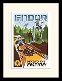 Fertig zum Aufhängen 1art1 Star Wars - Endor Gerahmtes Bild Mit Edlem Passepartout  Wand-Bilder  Kunstdruck Poster Im Bilderrahmen 40 x 30 cm