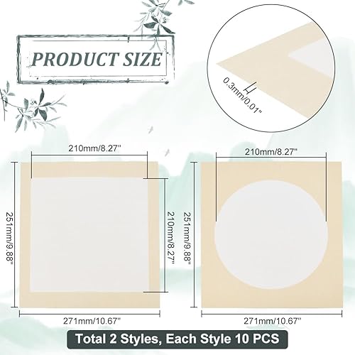 Miniatura 2 de PH PandaHall Xuan Paper 20 piezas de papel Shikishi premontado, papel chino crudo Shikishi, suministros de caligrafía china, papel de arroz para