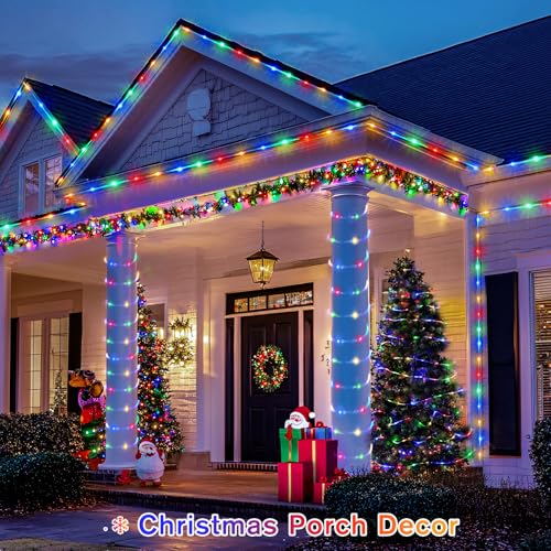 JMEXSUSS Rope Lights for Outside, 66 ft Christmas Rope Lights Outdoor Plug in, 200 LED String Lights Waterproof for Christmas Tree Patio Garden House Decoration(Multicolor)