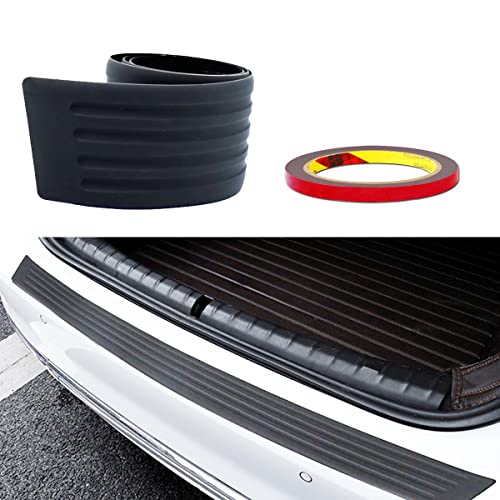 PCVBMLAUT Rear Bumper Protector Universal Black Rubber Back Bumper Protector Guard Trim Cover Strip for Cars SUV Pickup Truck, 90cm*8cm*0.3cm, 1 Pcs