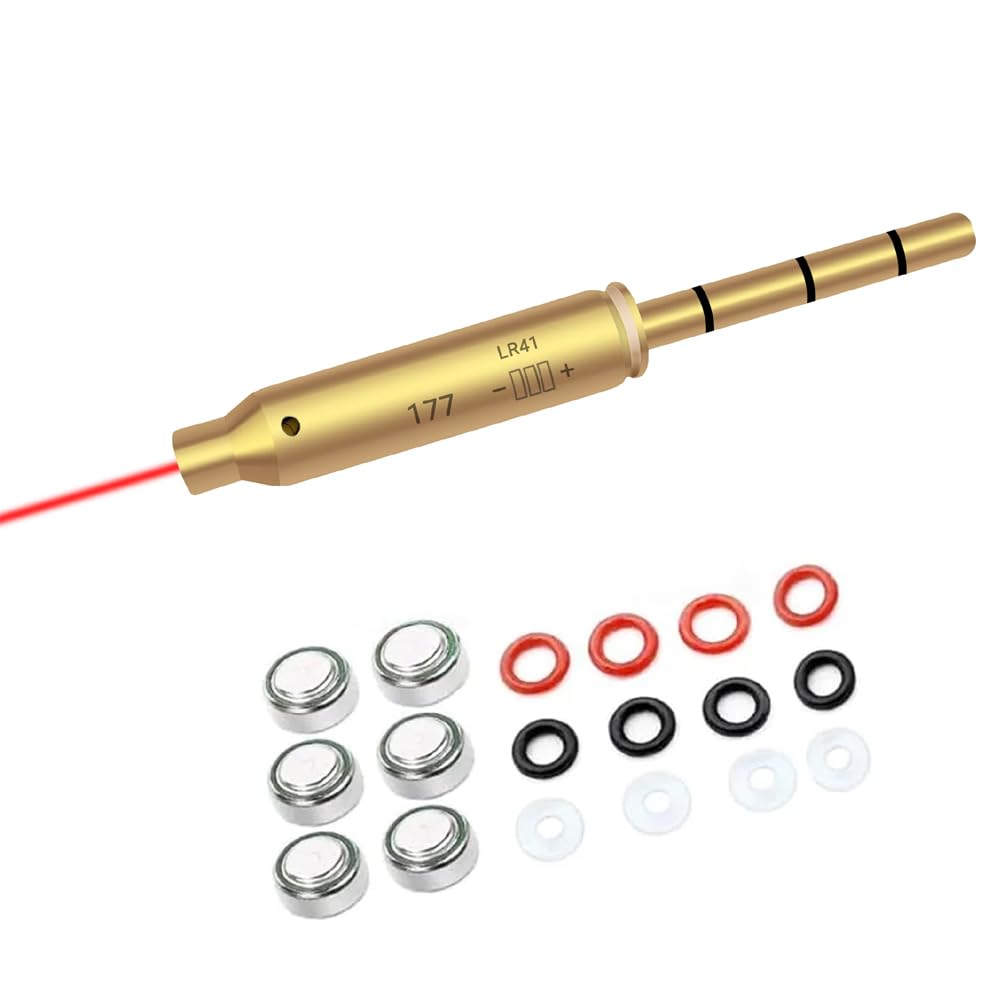 Special Laser Boresighter End Barrel Laser Bore Sight Accurately and Easy to Fit Revolvers Pistols Rifle and Air Guns, .17HMR/.177 Cal Laser Bore Sight End Barrel Laser Bore Sight Caliber Boresighter