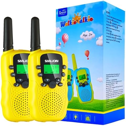Walkie Talkies for Kids Toys for Boys Girls 4-6, 3 Miles Range Walkie Talkie to Camping, Outdoor 4 Year Old Girl Birthday Gifts for 3 4 5 6 7 Year Old Boy Girl Gifts Age 6-8 (Yellow) Cover