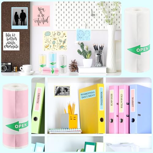 10 Rollen Thermopapier Selbstklebend, Mini Drucker Sticker, Thermal Pinter Papier(57 x 25 mm), Thermopapier Für Kinder Sofortbildkameras und Selbstklebender Bedruckbarer Aufkleber, Für Fotos, Notizen