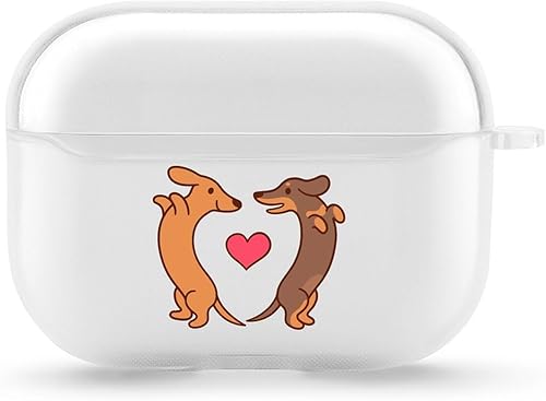 Lindo Dachshunds in Love Funda protectora completa para AirPods Pro Auriculares Cove Skin Accesorios Impresión divertida