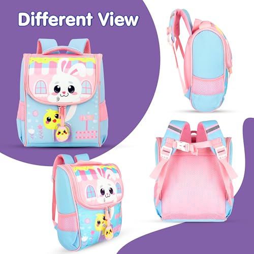 Image of Storite School Bag forKids 8L (2-5 Years)| Cute Bunny Design Lightweight Toddler Backpack| Nursery & Preschool Cartoon Backpack with Front Pocket