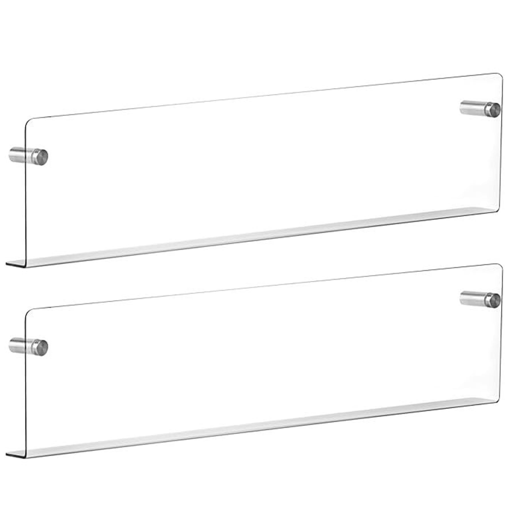 Porte-revues en acrylique transparent mural de 16 pouces pour le bureau et la maison en lot de 2