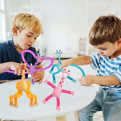Xonteus XONTEUS123 4 Pack Telescopic Suction Cup Giraffe Toy, Sensory Tubes For Toddler, Fidget Toys For 3 4 5 6 7 8 Year Old Boys Girls, Toddler Travel Toys,Christmas Stocking Stuffers thumb #4