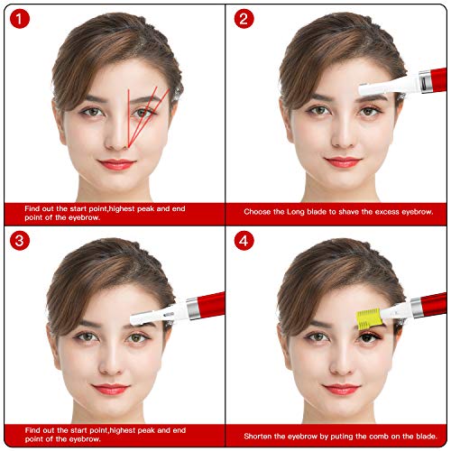 Eyebrow Trimmer, Electric Precision Eyebrow Razor For Women Portable Facial Hair Remover With Comb Eyebrow Epilator Led Light No Pulling Sensation Painless For Face Chin Lips Neck Bikini-Line Armpit #TOP3