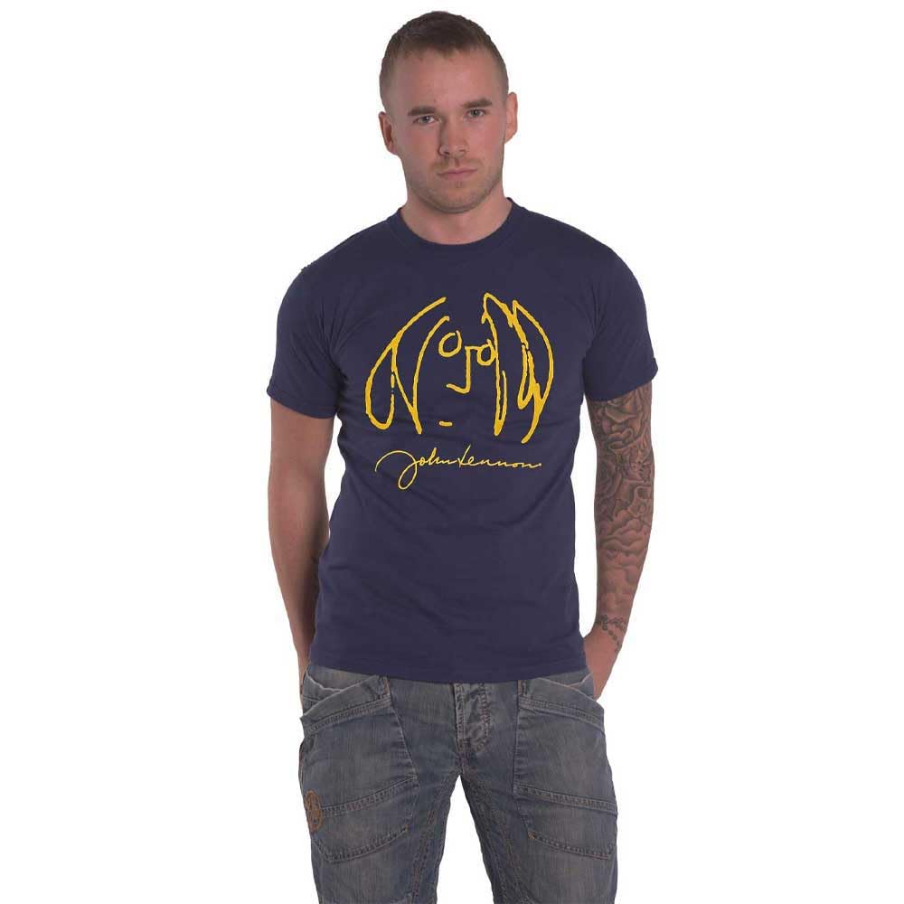 John Lennon T Shirt Self Portrait Official Unisex Navy Blue XXL