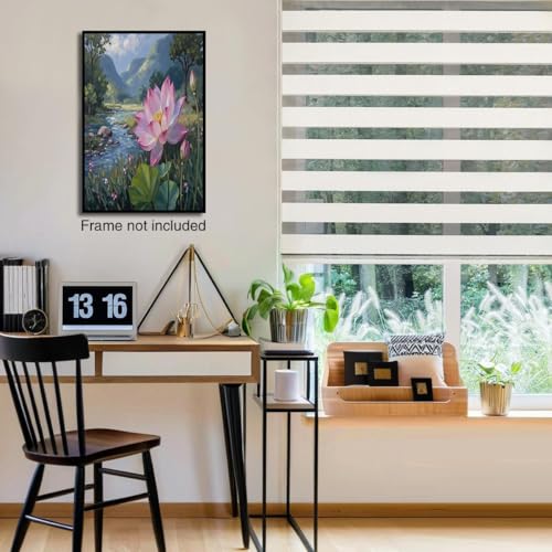 Lienzo cuadros decorativos de loto rosadas GDJSMIN de 60x80 cm para pared 4