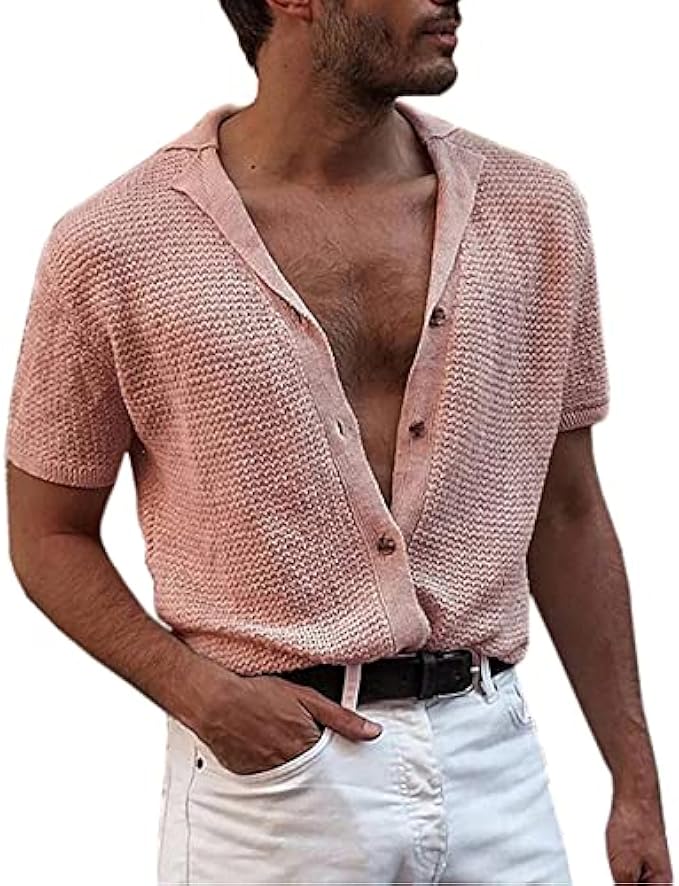 Mens Shirts,Men's Cotton Linen Henley Shirt Long Sleeve Casual T-Shirt Beach Yoga Tops Polo Shirts for Men