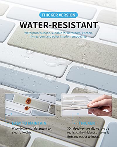 Art3D Peel And Stick Backsplash Tiles In Marble Design, 12"X12" (10 Tiles, Thicker Version) #TOP6