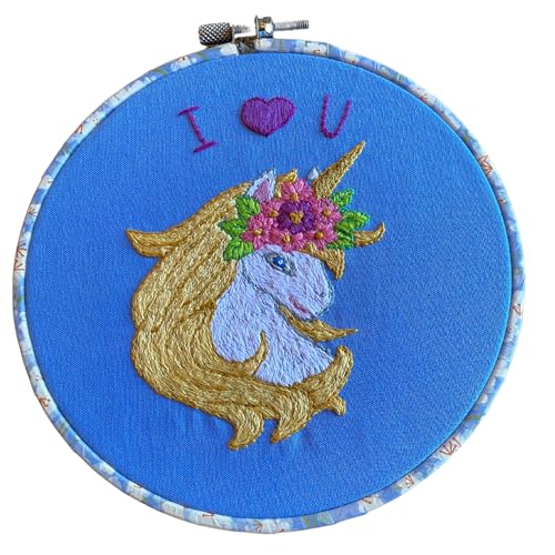 Image of Unicorn and Rainbow Embroidery Patterns - 32 Fun Modern Water Soluble Hand Embroidery Patterns by Peekaboo Porch on Sulky Stick n Stitch Self Adhesive Wash Away Stabilizer