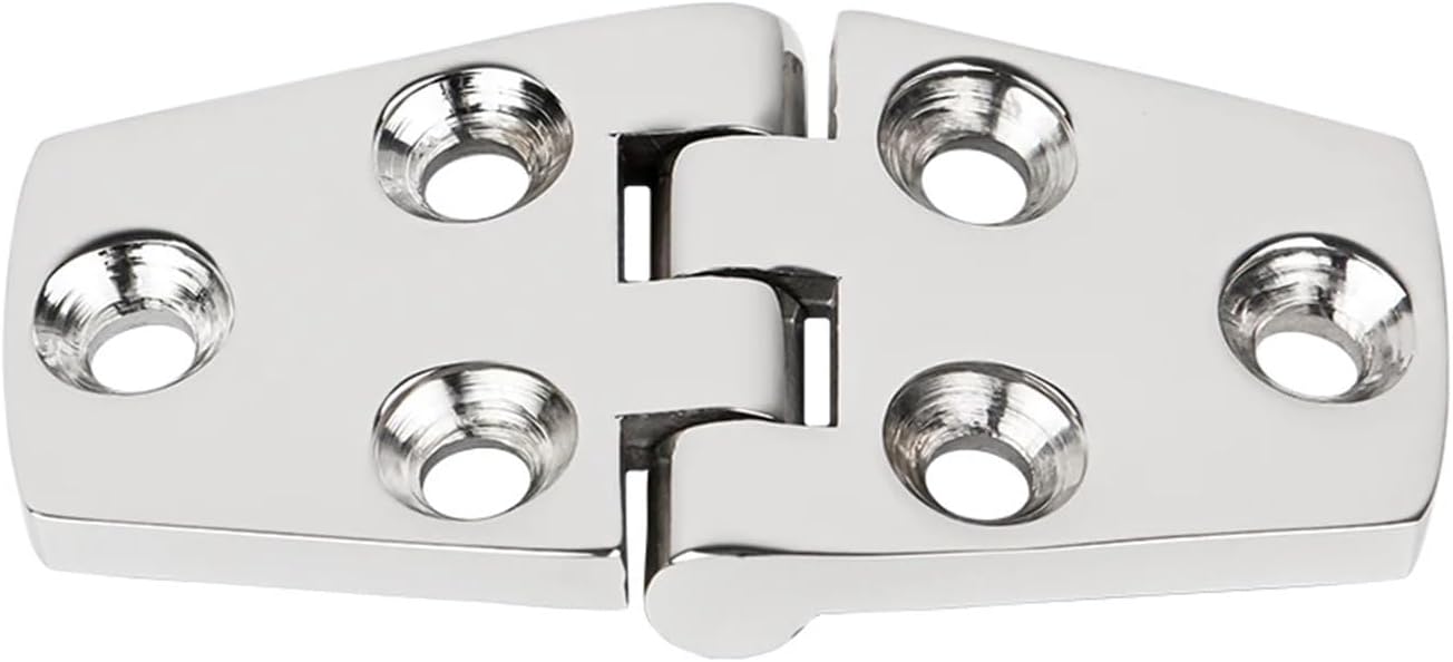 316 Stainless Steel Back Polished Casting Hinge 6 Holes Boat Cabin Door Flush Door Hinge Replacement 76 * 38mm