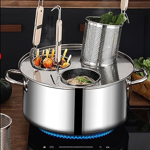Marmite pour la cuisson des pâtes en inox avec couvercle faitout induction multi trou