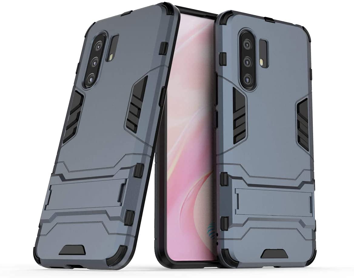 MaiJin Cover Per Vivo V17 Pro (6,44'') - Custodia 2 Strati Con Cavalletto - Antiurto E Antigraffio, Blu - 2