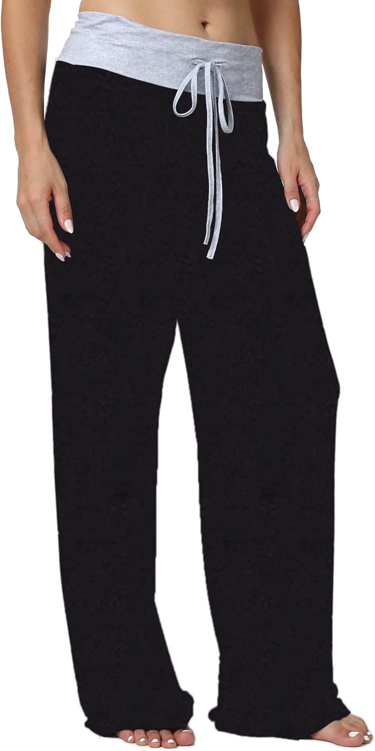 X-Image Women's Comfy Pajama Lounge Pants Floral Print Drawstring Jogger Wide Leg Athletic Pants - Image 3