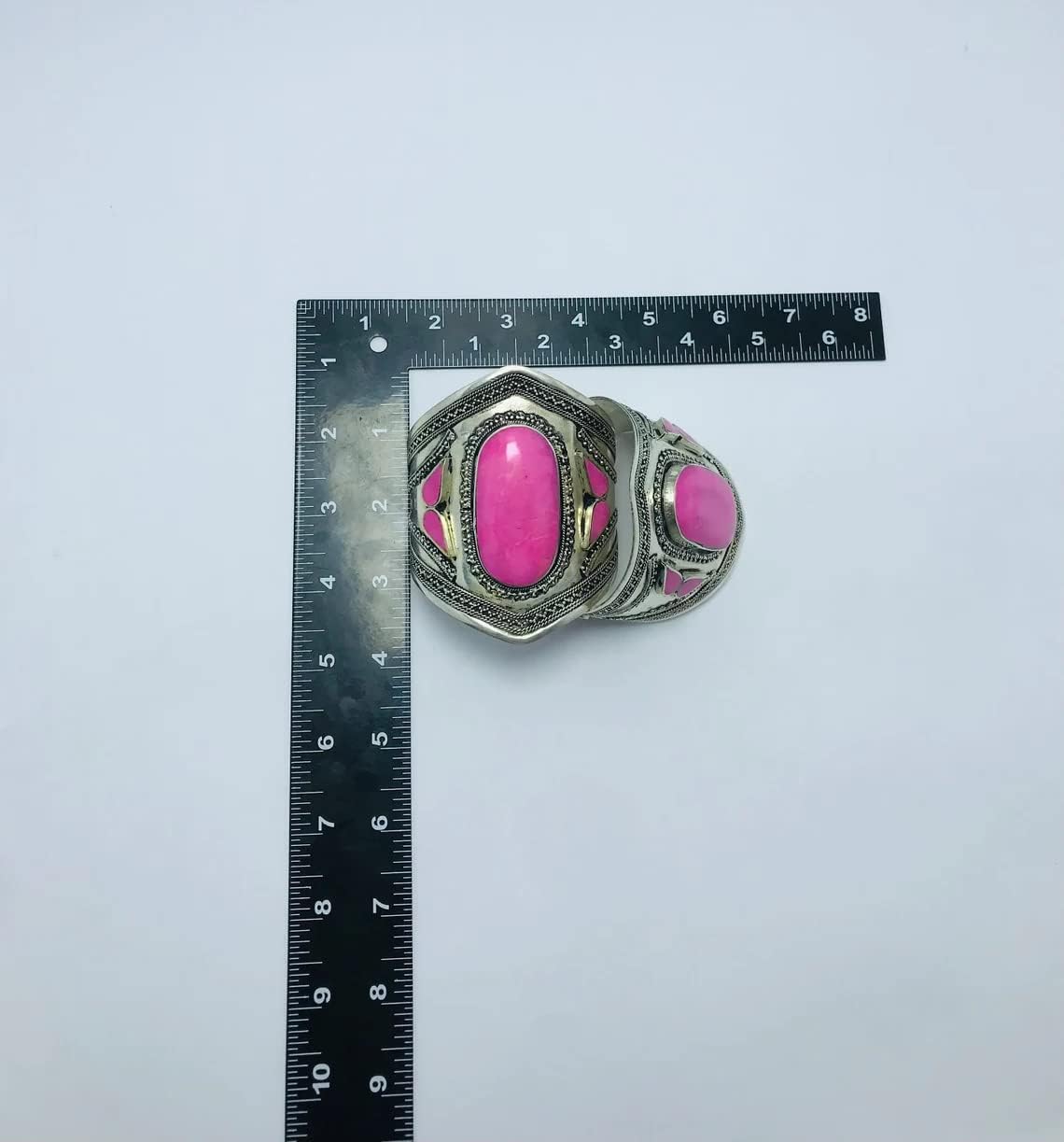 Pink Stone Vintage Tribal Cuff, Afghan Boho Cuff, Ethnic Boho Bracelet, Stone Cuff, Antique Cuff, Vintage Jewelry