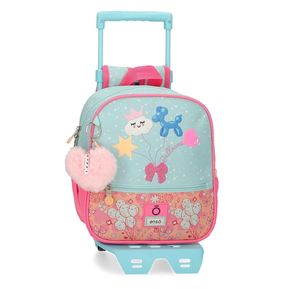 Enso Balloons Mochila Preescolar con Carro Multicolor 23x25x10 cms Poliéster 5,75L