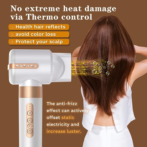7 In 1 Hot Air Hair Styling Blow Dryer W/Millions Ion Care & Coanda Tech - 110000 Rpm High Speed Ionic Brush Volumizer - Brushless Motor W/Auto-Wrap Curlers Hair Wrap Hair Styler -3 Temp & Speed #TOP2