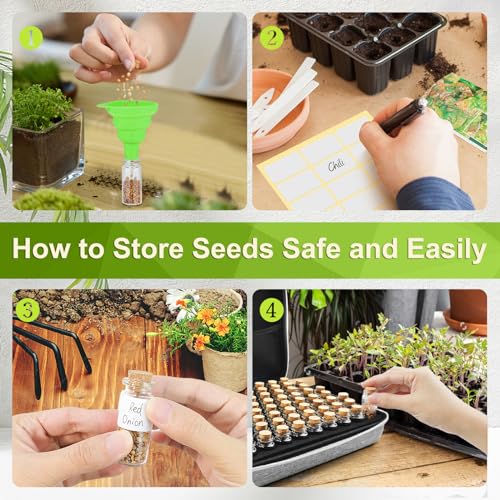Image of 【80 Slots】 Seed Storage Organizer, Sturdy Seed Organizer Storage Box with Dual Zipper Bag and 84Pcs Label Stickers, Glass Seed Storage Container for Flower Vegetable Plants Garden Seeds Saving