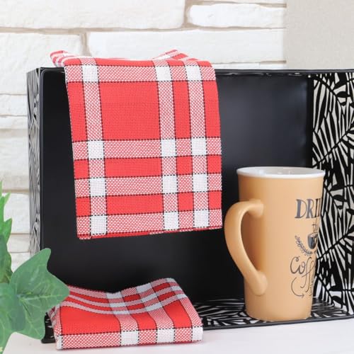 Linandelle - Lot de Serviettes de Table Carreaux Vichy Normand Rouge Nelly- Lot de 2