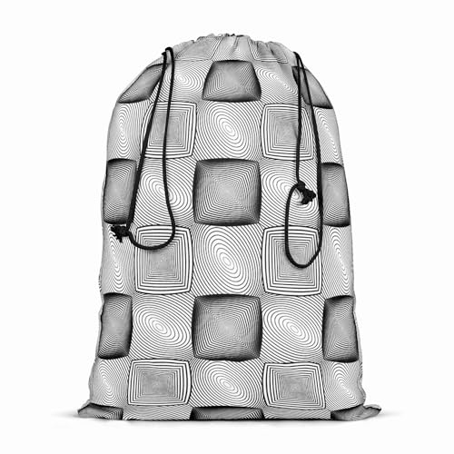 Image of ArtzFolio Monochrome Squares | Reusable Sack Bag | Bag for Gym, Storage, Vegetable & Travel