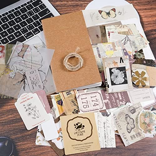 NAESM 86 Pcs Aesthetic Scrapbook Kit, Journaling Scrapbooking Supplies, Vintage Scrapbooking DIY Art Album Crafts for Adults Teens Girls Decorations Supplies